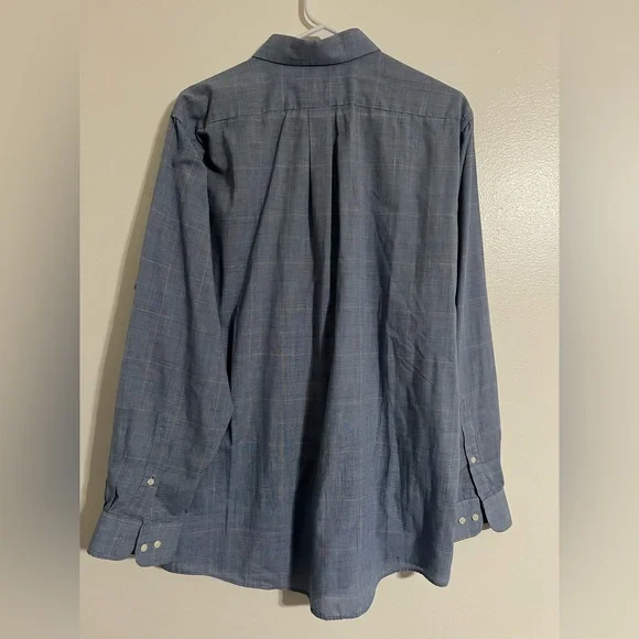 Vintage 90s Brittany Bay Men’s Long Sleeve Button Up  blue Shirt Men’s Large - Picture 2 of 3